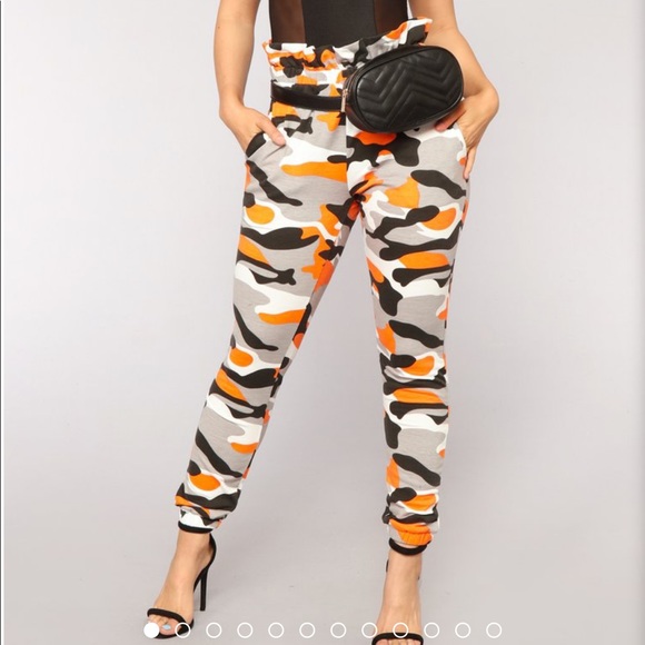 fashion nova orange camo pants